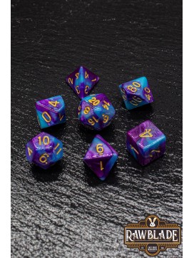 Marble 2 Colors Dice Set - Blue/Purple