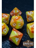 Marble 2 Colors Dice Set - Yellow/Orange