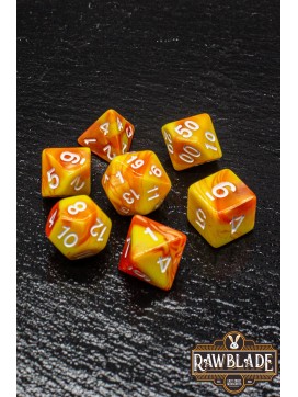 Marble 2 Colors Dice Set - Yellow/Orange