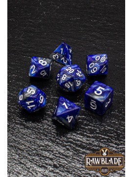 Marble 2 Colors Dice Set - Blue/Gray