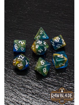 Marble 2 Colors Dice Set - Green/Gold