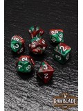 Marble 2 Colors Dice Set - Green/Red