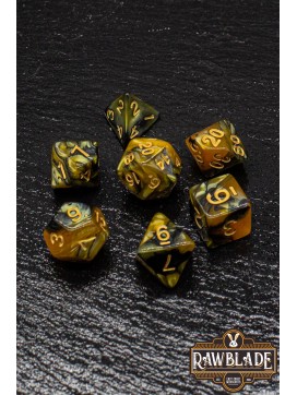 Marble 2 Colors Dice Set - Gold/Black