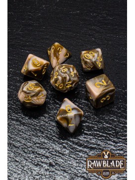 Marble 2 Colors Dice Set - Pink/brown