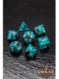 Marble 2 Colors Dice Set - Turquoise/Black