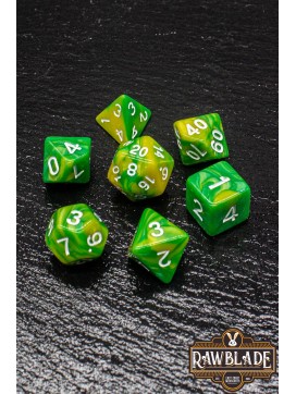 Marble 2 Colors Dice Set - Yellow/Green