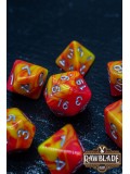 Marble 2 Colors Dice Set - Yellow/Red