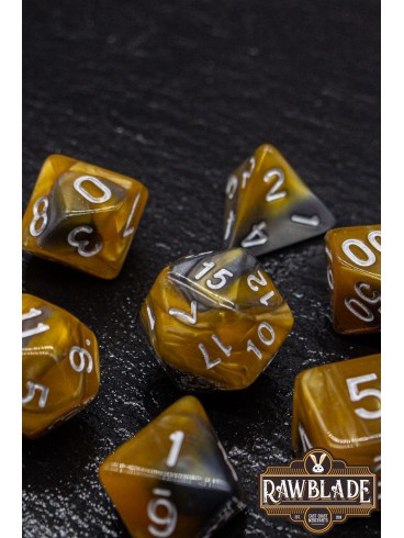 Marble 2 Colors Dice Set - Gold/Gray