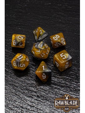 Marble 2 Colors Dice Set - Gold/Gray