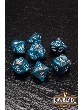 Marble 2 Colors Dice Set - Teal/Gray