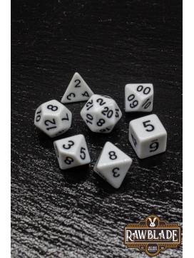 Opaque Dice Set- Black/White