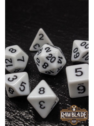 Opaque Dice Set- Black/White - Rawblade