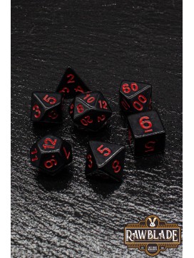 Opaque Dice Set- Black/Red