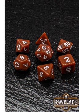 Opaque Dice Set- Brown