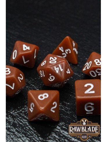 Opaque Dice Set- Brown