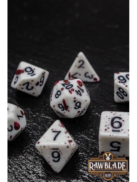 Splattered Dice Set- Blood