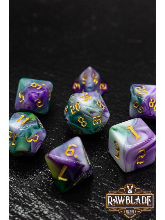 Marble 4 Colors Gothic Dice Set - Shadowy Marble