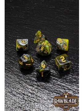 Marble 4 Colors Gothic Dice Set - Mystic Ebony