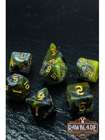 Marble 4 Colors Gothic Dice Set - Mystic Ebony