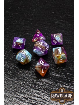 Marble 4 Colors Gothic Dice Set - Celestial Amber