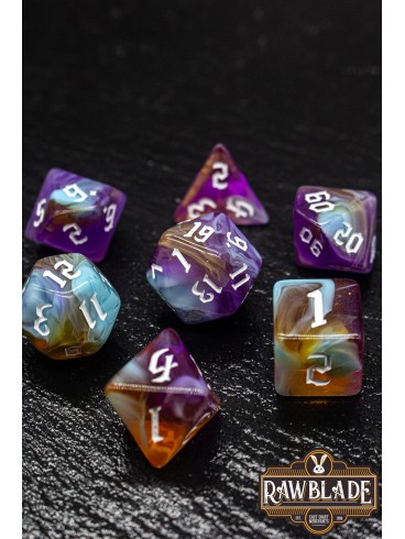 Marble 4 Colors Gothic Dice Set - Celestial Amber