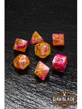 Marble 4 Colors Gothic Dice Set - Amber Orange