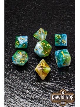 Marble 4 Colors Gothic Dice Set - Celestial Blue