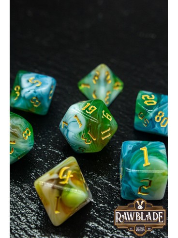 Marble 4 Colors Gothic Dice Set - Celestial Blue