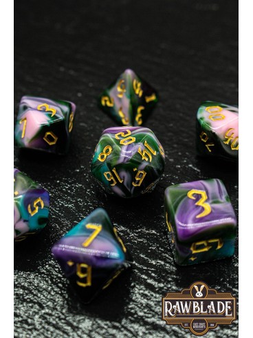 Marble 4 Colors Gothic Dice Set - Cosmic Purple