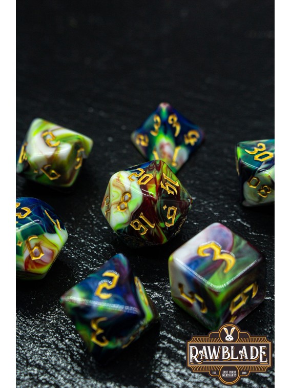 Marble 4 Colors Gothic Dice Set - Forest Essence