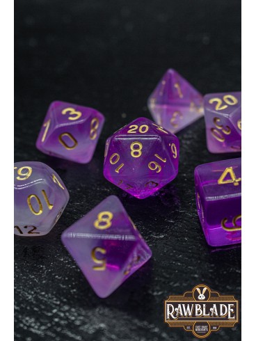 Marble Transparent Dice Set - Transparent Purple