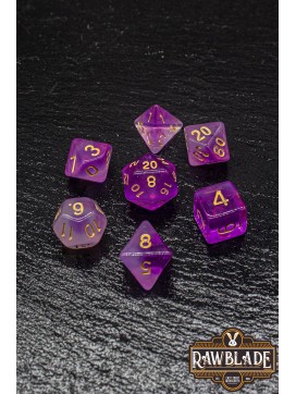 Marble Transparent Dice Set - Transparent Purple