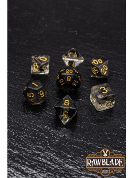 Marble Transparent Dice Set - Transparent Black