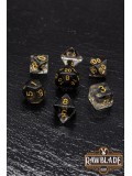 Marble Transparent Dice Set - Transparent Black