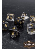 Marble Transparent Dice Set - Transparent Black