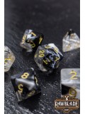 Marble Transparent Dice Set - Transparent Black/White