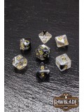 Marble Transparent Dice Set - Transparent Black/White