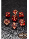 Marble Transparent Dice Set - Transparent Red