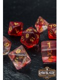 Marble Transparent Dice Set - Transparent Red