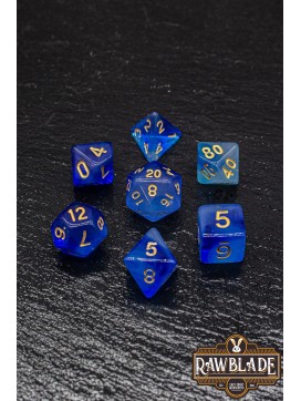 Marble Transparent Dice Set - Transparent Dark Blue