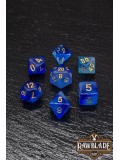 Marble Transparent Dice Set - Transparent Dark Blue