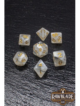 Marble Transparent Dice Set - Transparent White