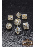 Marble Transparent Dice Set - Transparent White