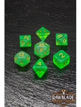 Marble Transparent Dice Set - Transparent Green Poison