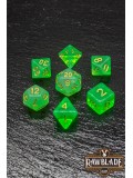 Marble Transparent Dice Set - Transparent Green Poison