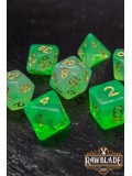 Marble Transparent Dice Set - Transparent Green Poison