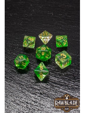 Marble Transparent Dice Set - Transparent Green