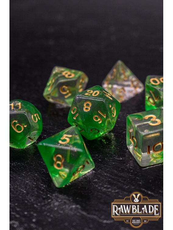 Marble Transparent Dice Set - Transparent Green