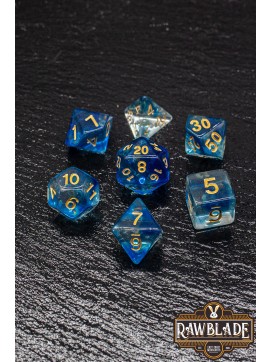 Marble Transparent Dice Set - Transparent Blue