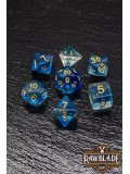 Marble Transparent Dice Set - Transparent Blue